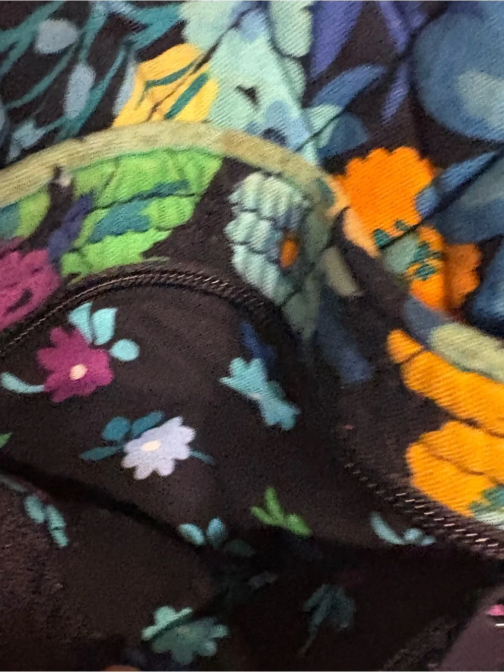Vera Bradley Navy Floral Quilted Crossbody with Teal & Purple Accents